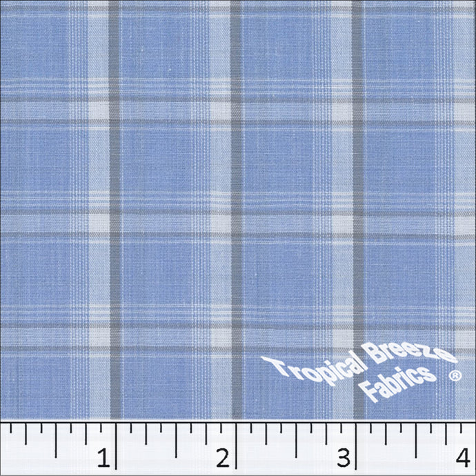 Poly Cotton Yarn Dye Plaid Fabric 0737 blue