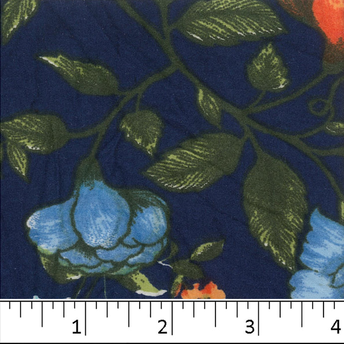 Double Brushed Large Floral Print Fabric S102