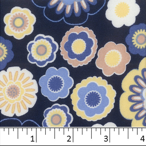 Double Brushed Large Floral Print Fabric S106