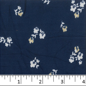 blue-Double Brushed Tiny Floral Print Fabric S120