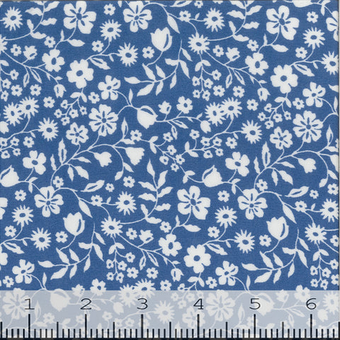 White Floral Print Fabric GS401