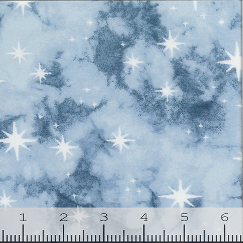 blue, DTY Brushed Star Print Fabric FA1610
