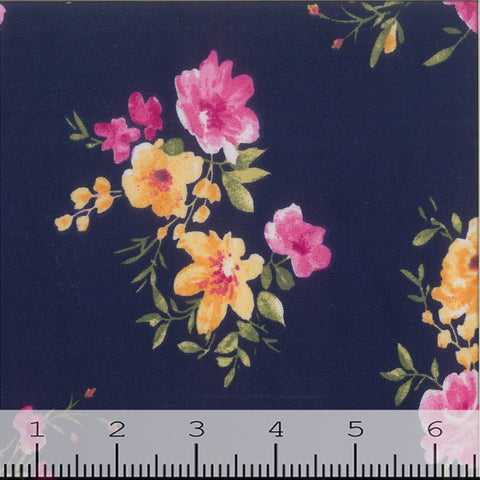Double Brushed Large Floral Print Knit Fabric 415