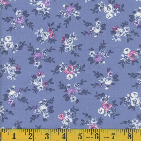 Floral Print Poly Linen Fabric 1348