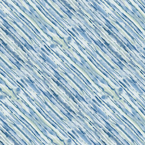 Coastal Sanctuary Collection Diagonal Sea Texture Cotton Fabric Blue