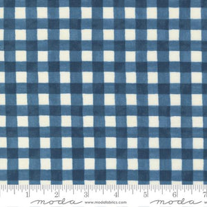 Harvest Wishes Gingham Check Cotton Fabric blue
