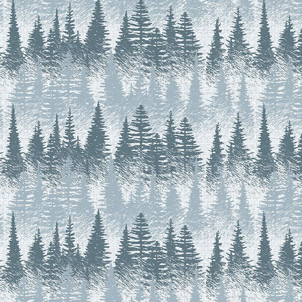 Cotton Birch Logs Birch Trees Bark Forest Woods Landscape Nature Gray Wolf  Cotton Fabric Print by the Yard (24351-94GRAYMULTI)