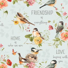 Blessed by Nature Collection Birds Cotton Fabric 17811 blue