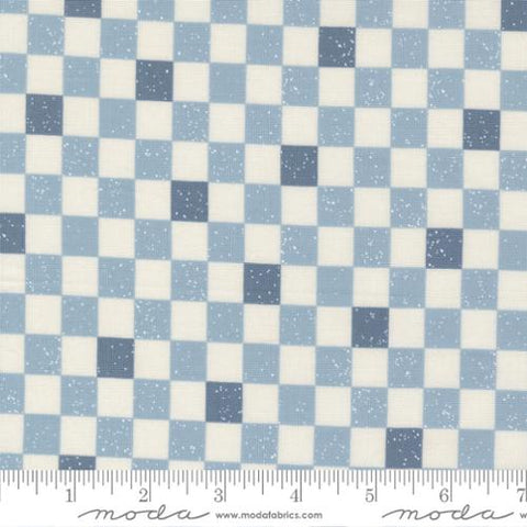 blue, Blossoms and Blooms Collection Checkerboard Cotton Fabric 39053