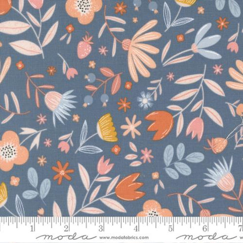 blue, Blossoms and Blooms Collection Flowers Cotton Fabric 39051