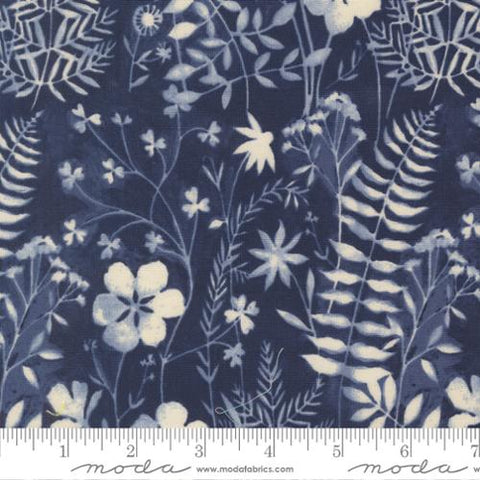 blue, Brookside Collection Sun River Toile Cotton Fabric 36083