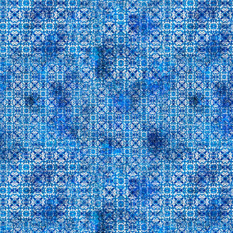 blue, Citrus Bliss Collection Foulard Geo Cotton Fabric 31718