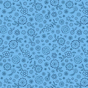 Colors of Summer Collection Ditsy Floral Cotton Fabric 23704 blue