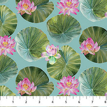 Water Lilies Collection Lily Pads Cotton Fabric blue