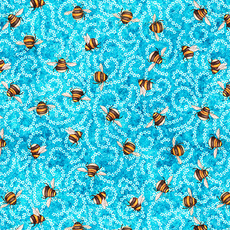 blue, Daisy Delights Collection Ditsy Cotton Fabric 32154