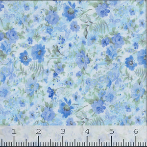 blue, Fashion Floral Print Fabric CA-199