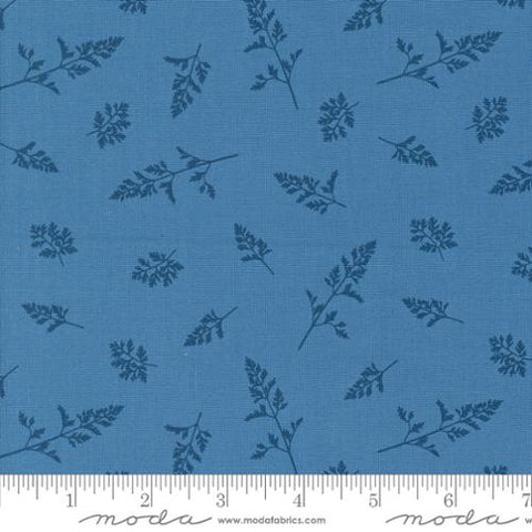 Field of Flowers Collection Small Leaf Print Cotton Fabric 3317 blue