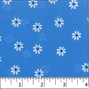 Blue, Floral Fashion Print Fabric CA-181