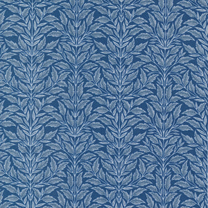 Flower Press Collection Leaf Print Cotton Fabric 3306 blue