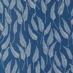 Flower Press Collection Willow Leaf Cotton Fabric 3304 blue
