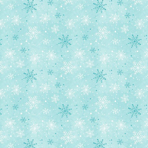 Frosty Merry-Mints Collection Snowflakes Cotton Fabric 3017-27658 blue