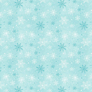 Frosty Merry-Mints Collection Snowflakes Cotton Fabric 3017-27658 blue