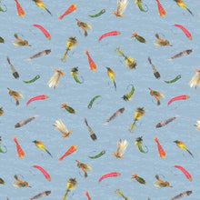 Blue, Gone Fishing Collection Fishing Lures Cotton Fabric 21764