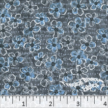 Koshibo Floral Print Polyester Fabric 048411 blue