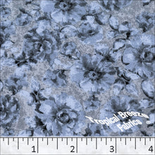 Koshibo Large Floral Print Polyester Fabric 048313 blue