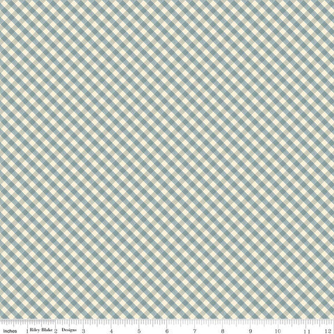 blue, Lil Farm Friends Collection Gingham Cotton Fabric C17944