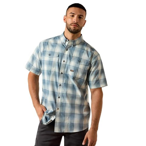 blue, Men's Rebar Made Tough VentTek DuraStretch Work Shirt 100715