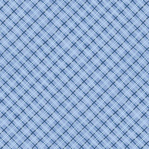 blue, Paws at Play Collection Plaid Cotton Fabric 39923