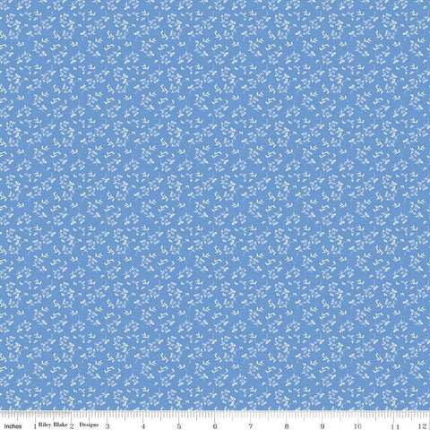 blue, Penelope Collection Mini Stems Cotton Fabric C16646