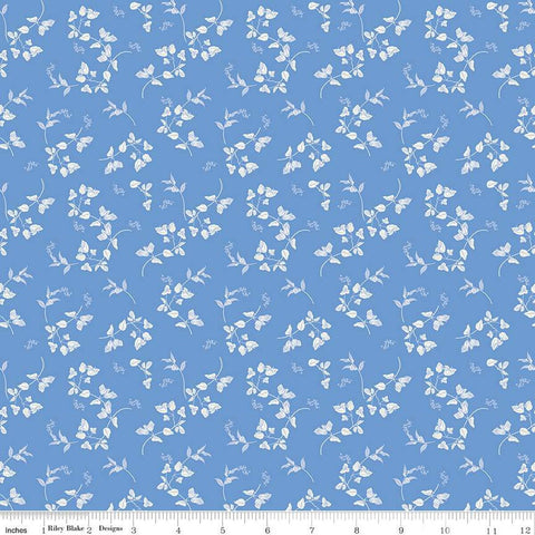 blue, Penelope Collection Stems Cotton Fabric C16641
