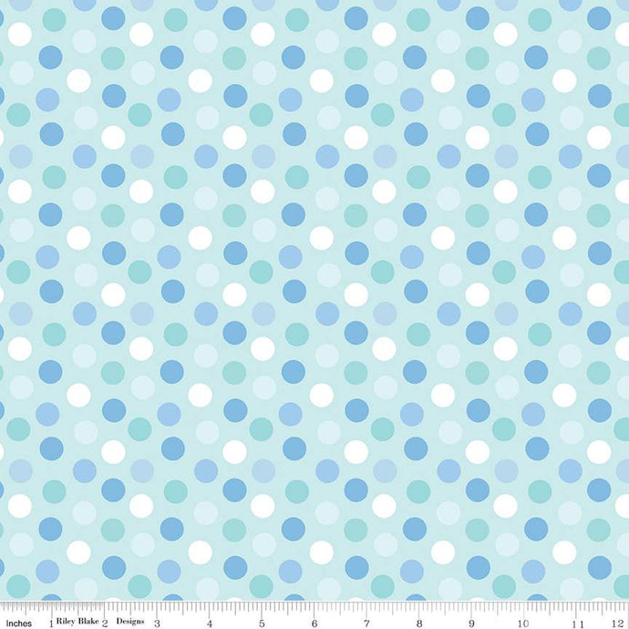 Special Delivery Collection Dots Cotton Fabric C15284 blue