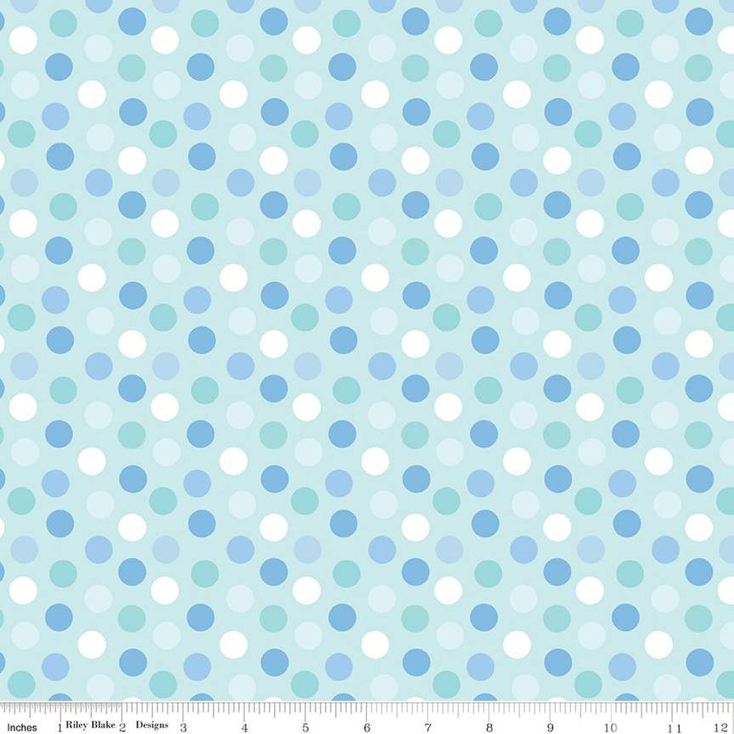 Special Delivery Collection Dots Cotton Fabric C15284 blue