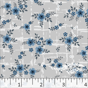 Standard Weave Small Blossoms Print Poly Cotton Fabric 6011 blue