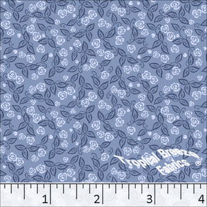 Standard Weave Small Floral Print Poly Cotton Fabric 6151 blue