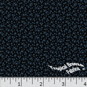 Standard Weave Tiny Floral Print Poly Cotton Fabric 6073 blue