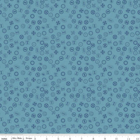 blue, Thomas and Friends Collection Signs Cotton Fabric CD17014