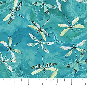 Tranquil Waters Collection Dragonflies Cotton Fabric DP27209 blue