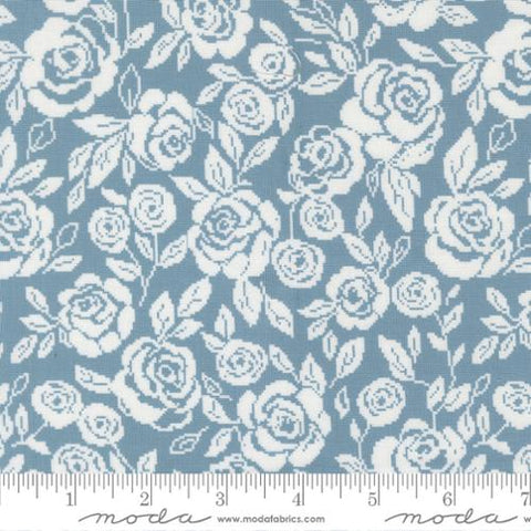 blue, Wild Honey Collection Roses Cotton Fabric 5251