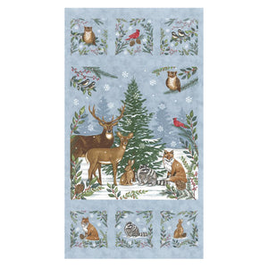 Woodland Winter Collection Cotton Panel 56099 blue