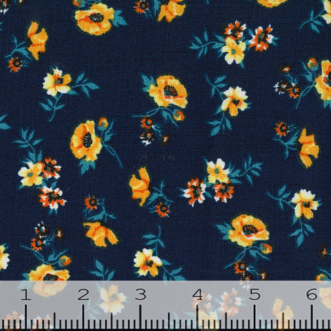 navy, Bethany Floral Print Knit Fabric FA159