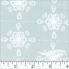 Stretch Crepe Raindrop Print Polyester Fabric 048321 Blue Mist