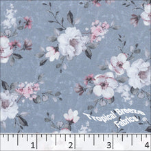 blue mist, Dream Crepe Stretch Floral Print 042513