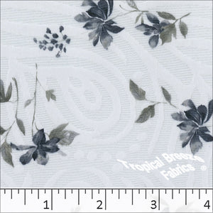 Jacquard Knit Floral Print Fabric 32440 blue  mist