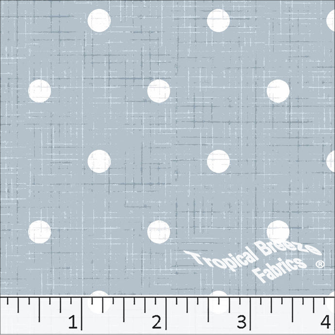 Standard Weave Polka Dots Print Dress Fabric 6163 blue mist