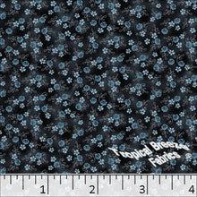 Standard Weave Roses Print Poly Cotton Fabric 6074 blue mist