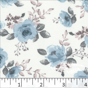 Tamara Floral Print Knit Dress Fabric 32844 blue mist